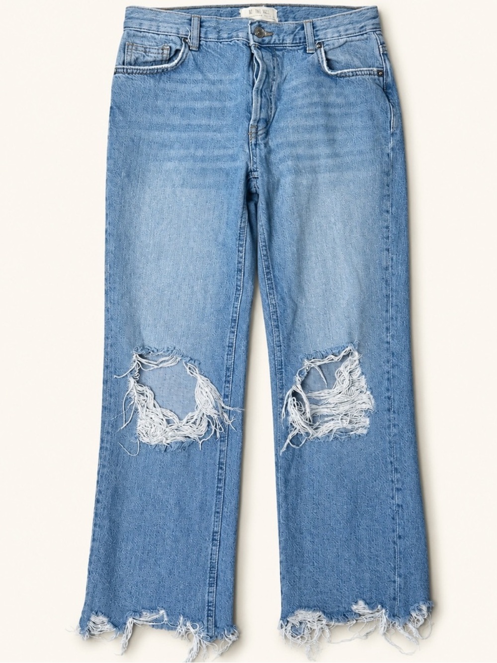 We The Free Maggie Distressed Straight Leg Button Fly Jeans